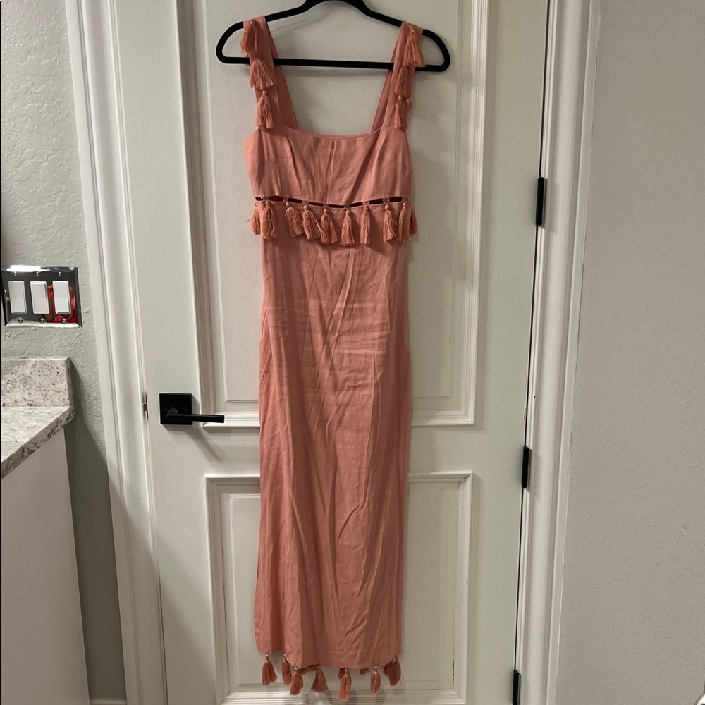 Antonio Melani Peach Sleeveless Dress with Tassels sz 0